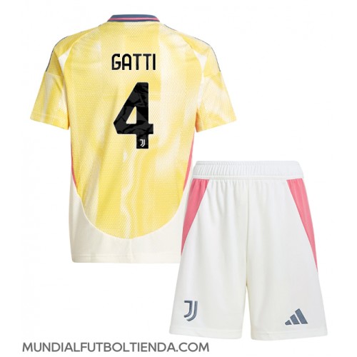 Camiseta Juventus Federico Gatti #4 Segunda Equipación Replica 2024-25 para niños mangas cortas (+ Pantalones cortos)